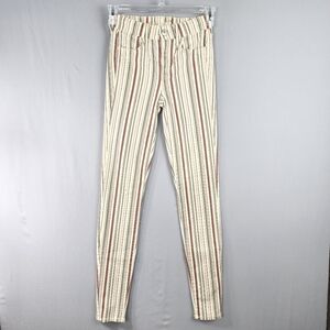 American Eagle Striped Jeans Next Level Stretch Hi Rise Jegging Sz 0 Xtra Long